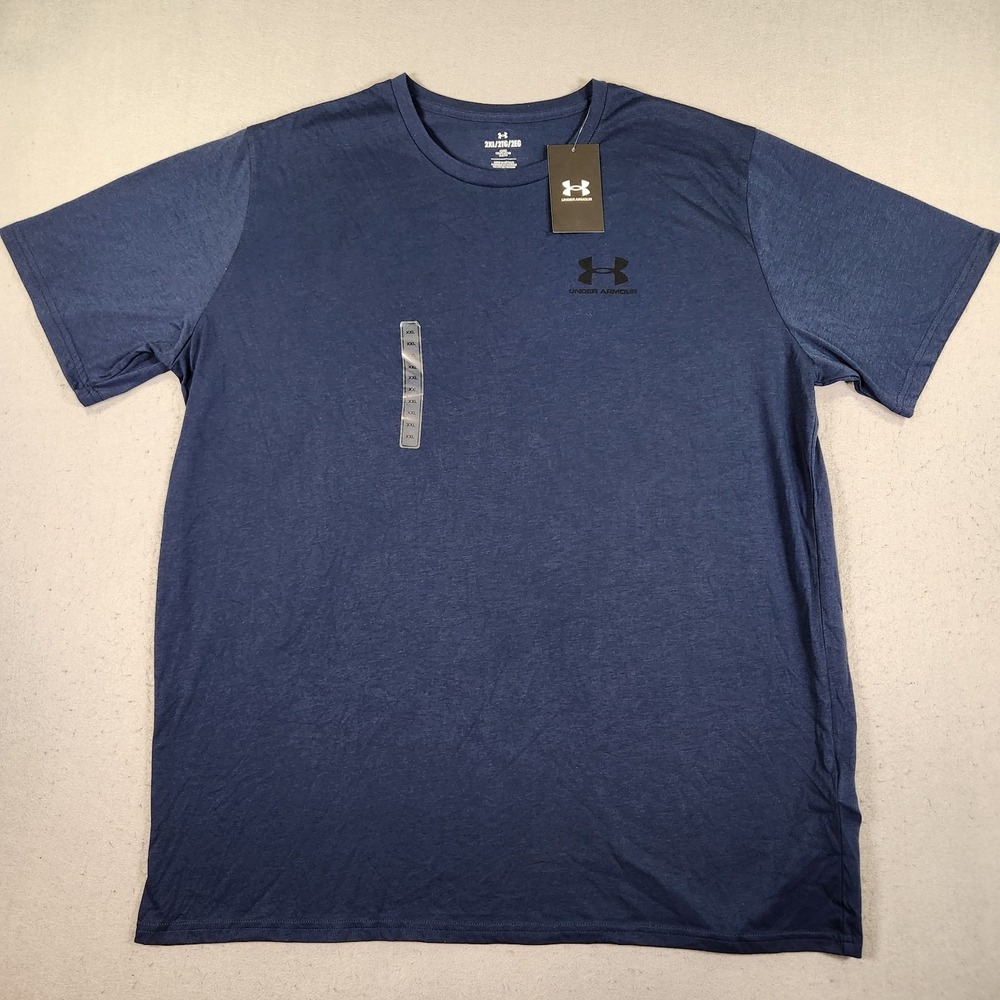 Under Armour UA Sportstyle LC SS Men's 2XL Blue Crew Neck Logo Tee Loose Fit NWT